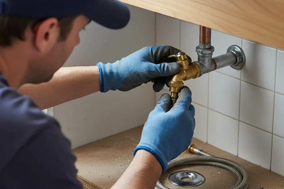 Shutoff valve and fitting work during Emergency Plumbing in Saint Marys